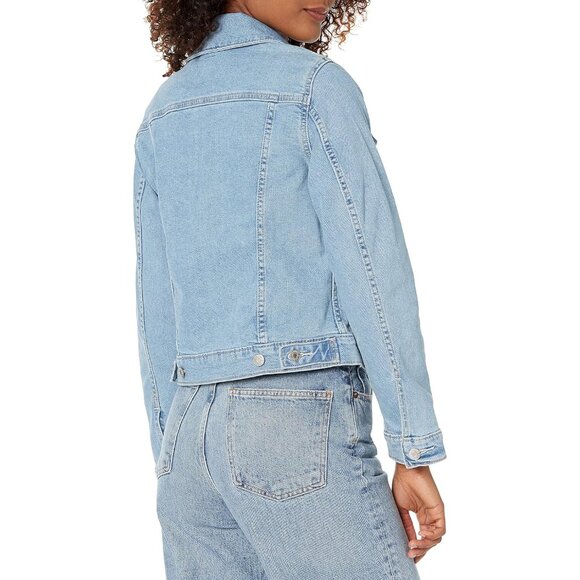 Women's Cotton Blend Trucker Jacket Plus Size Vintage Style Casual Wear - Picture 3 of 4